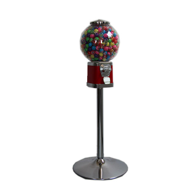 Metal body Red color Warranty 1 year Finished chrome 1~6 coins operated  candy vending machine