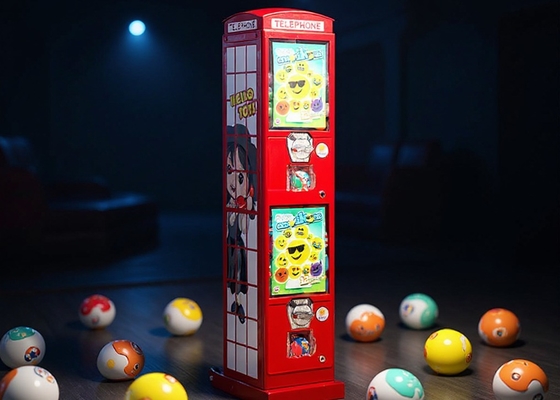 2コインスロット電話カプセル自動販売機、ガム、キャンディー、バウンドボールなど用 28*28*130CM