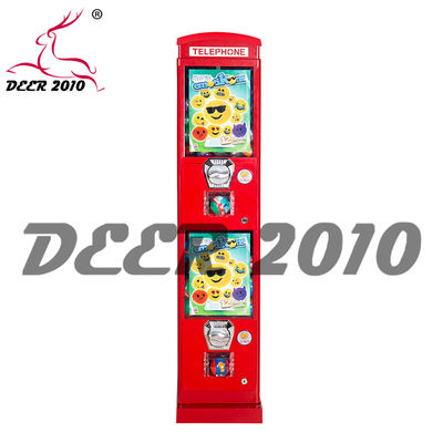 屋外赤色金属ボディ耐久性キオスクキャンディ自動販売機、電話ボックスGV48コインメカ、大容量オールメタル、1年保証
